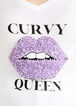 Chiffon Lips Curvy Queen Tee, White image number 1