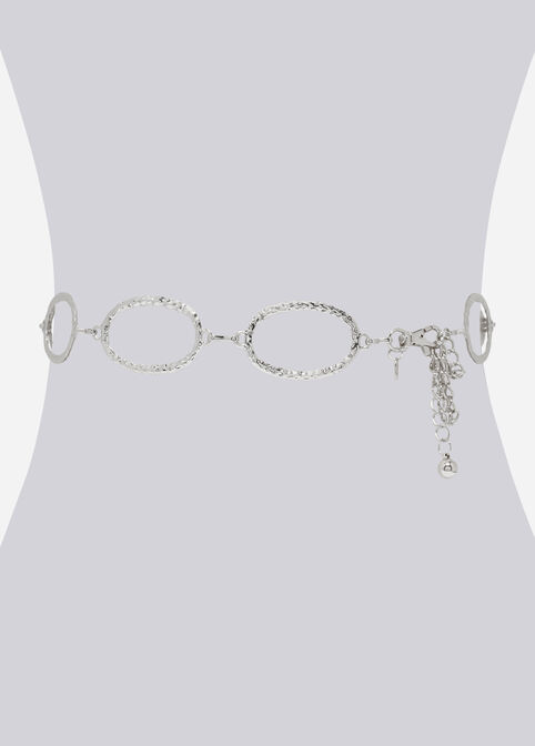 Silver Oval Chain Link Belt, Silver image number 0