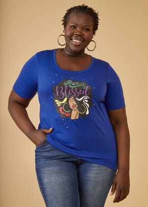 Blessed Embellished Graphic Tee, Surf The Web image number 0