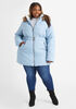 Faux Shearling Trimmed Puffer Coat, Blue image number 0