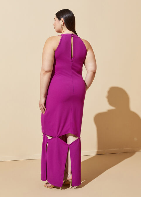 Crepe Cutout Maxi Dress, Purple Magic image number 1