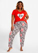 YMI Love Is Graffiti PJ Pants Set, Pink image number 0