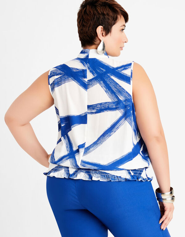 Abstract Tie Neck Blouse, Sodalite image number 1