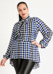 Houndstooth Tie Neck Hi Low Blouse, Sodalite image number 0