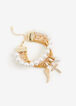 Gold Pearl Charm Bracelet Set, Gold image number 1