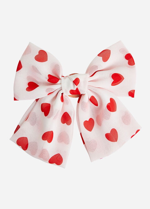 Statement Accessories Print Chiffon 2 in 1 Bow Pin Hair Clip image number 0