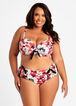 Sun & Sea Floral Bikini Swim Top, Red image number 0