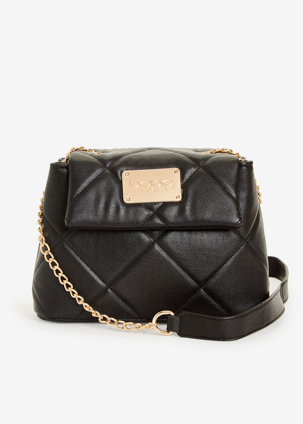 Bebe City Quilted Crossbody, Black image number 0
