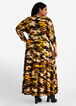 Camo Dolman Sleeve Knit Maxi Dress, Olive image number 1