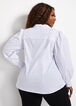 Pearl Accent Puff Sleeve Button Up, White image number 1