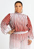 Abstract Smocked Peasant Blouse, Burnt Henna image number 0