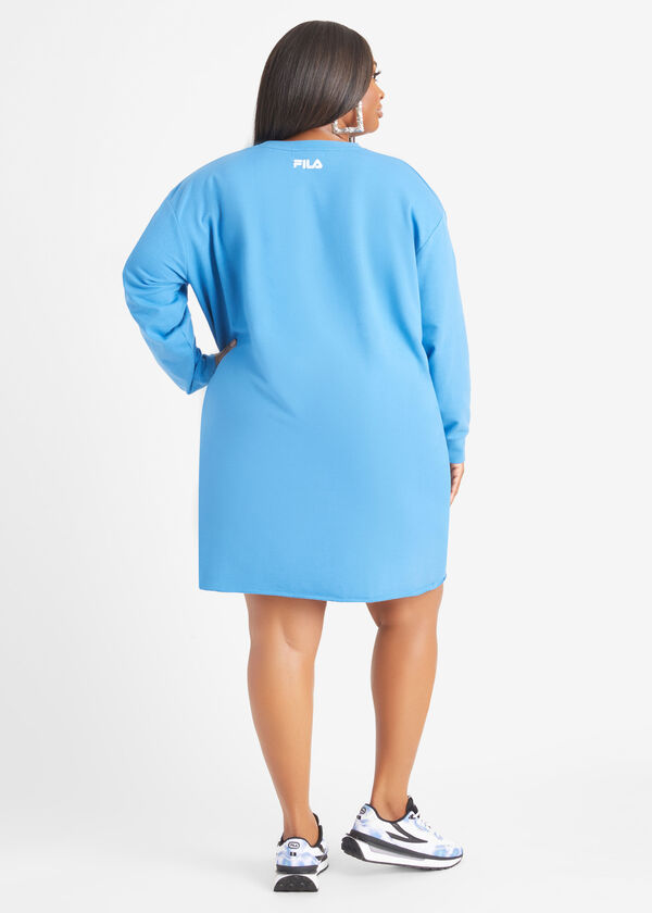Fila Leah Printed Sweatshirt Dress, Navy image number 1