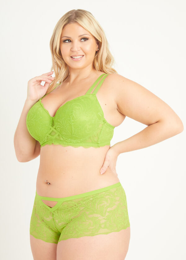 Lace Cutout Boyshort Panty, Parrot Green image number 0