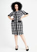 Houndstooth Sheath Button Dress, Black White image number 0