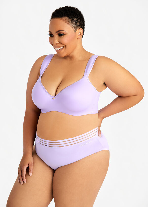 Striped Waistband Micro Brief Panty, Violetta image number 0