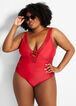 YMI Red Cutout One Piece Swimsuit, Red image number 0