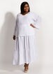 Gauze Tiered Maxi Skirt, White image number 2