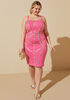 Metallic Trimmed Bodycon Dress, Fandango Pink image number 0