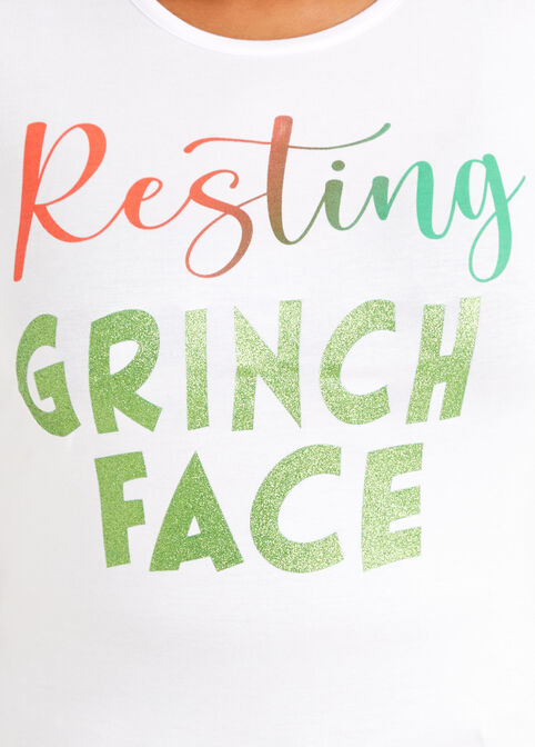 Resting Grinch Face Graphic Tee, White image number 1