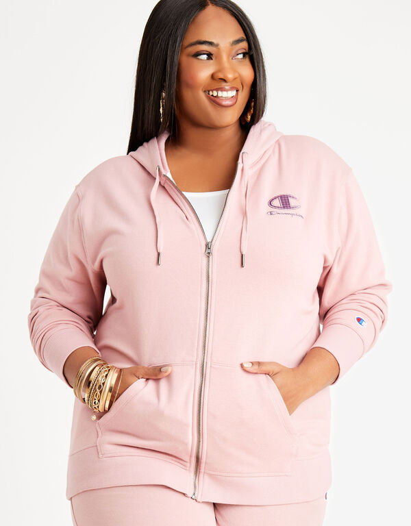 Champion French Terry Logo Hoodie, Pink image number 0
