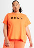 DKNY Sport Logo Boxy Knotted Tee, Orange image number 0