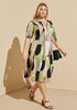 Zip Detailed Printed Midi Dress, Multi image number 0