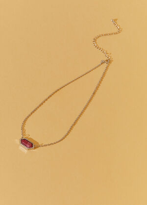 Crystal And Stone Necklace, Blush image number 0