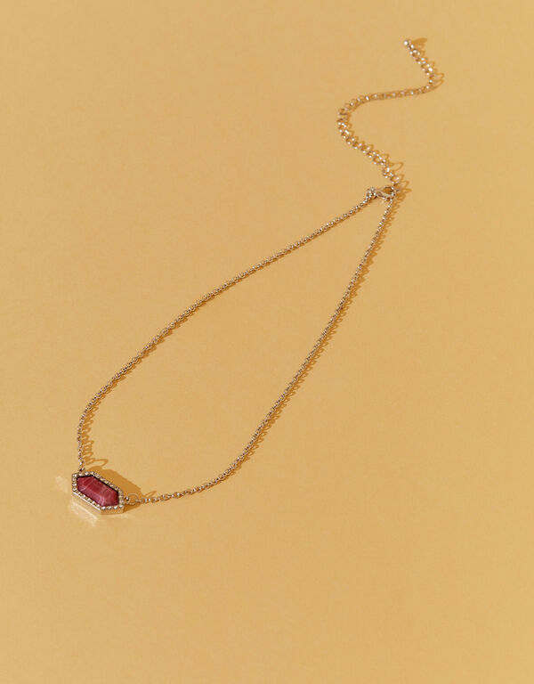 Crystal And Stone Necklace, Blush image number 0
