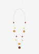 Wood Bead Illusion Layer Necklace, Brown Combo image number 0