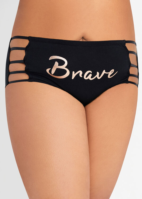 Cotton Cutout Brief Hipster Panty, Black image number 0