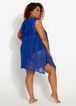 Dalin Lace Hoodie Hi Low Cover Up, Royal Blue image number 1