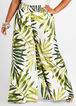 Palm Tree Cotton Wide Leg Pant, White image number 0