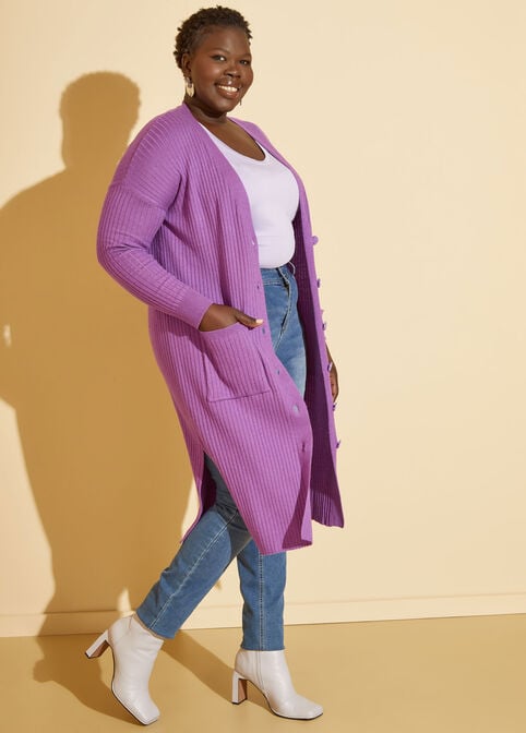 Ribbed Duster, Purple image number 0