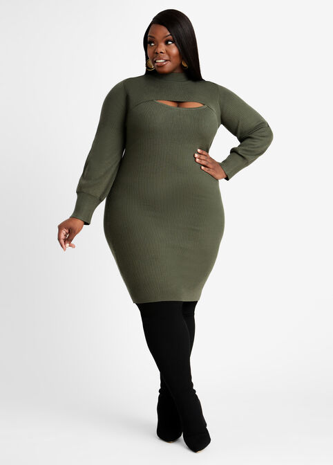 Shrug And Bodycon Sweater Dress, Deep Depths image number 0