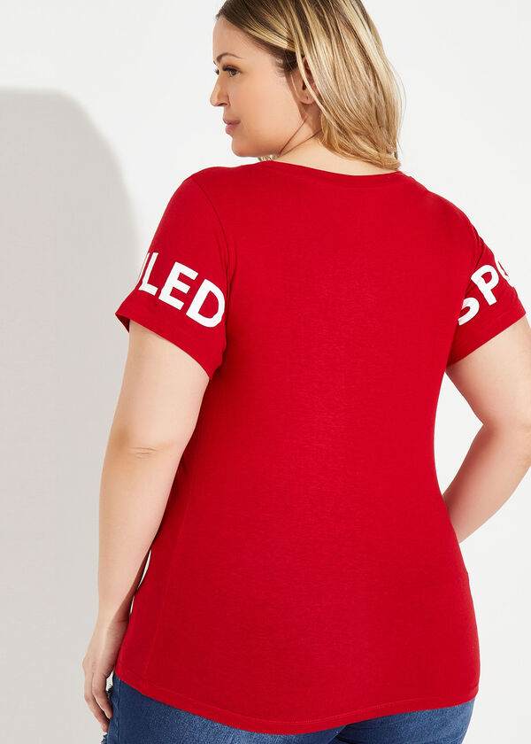Spoiled Embellished Graphic Tee, Barbados Cherry image number 1