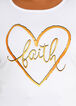 Metallic Faith Heart Graphic Tee, White image number 1