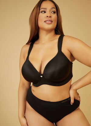 Smoothing Plunge Butterfly Bra, Black image number 0