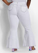 White Distressed Flare Jean, White image number 1