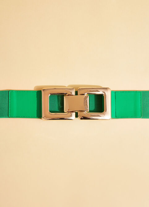 Square Buckled Stretch Belt, Abundant Green image number 1