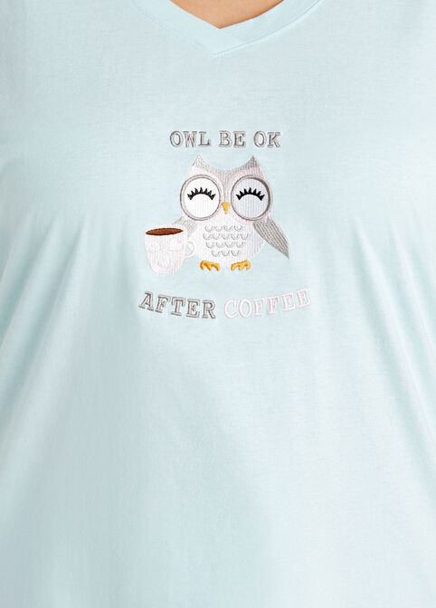 Rene Rofe Owl Be Ok PJ Shorts Set, Blue image number 1