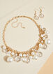 Bead And Faux Pearl Necklace Set, Gold image number 1