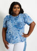Tie Dye Abstract Burnout Knit Top, Sodalite image number 0