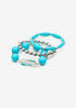 Beaded Stretch Bracelet Set, BlueBird image number 0