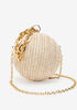 Crystal Sphere Clutch Womens Straw Round Clutch Ball Handbag image number 0