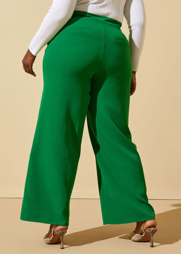 High Rise Wide Leg Trousers, Abundant Green image number 1