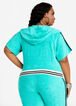 French Terry Short Sleeve Hoodie, Turquoise Aqua image number 1