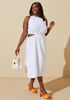 Cutout Cotton Blend Midi Dress, White image number 0