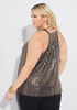 Sequined Stretch Knit Cami, Black image number 1