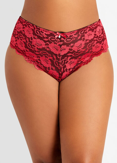 Lace Cheeky Hipster Panty, Magenta image number 0