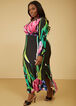Floral Print Faux Wrap Maxi Dress, Black Combo image number 3